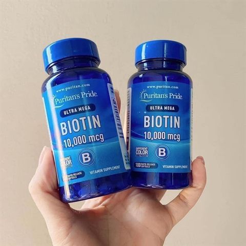 Viên uống mọc tóc Ultra Mega Biotin 10000mcg Puritan’s Pride 100 viên, nuôi tóc chắc khỏe
