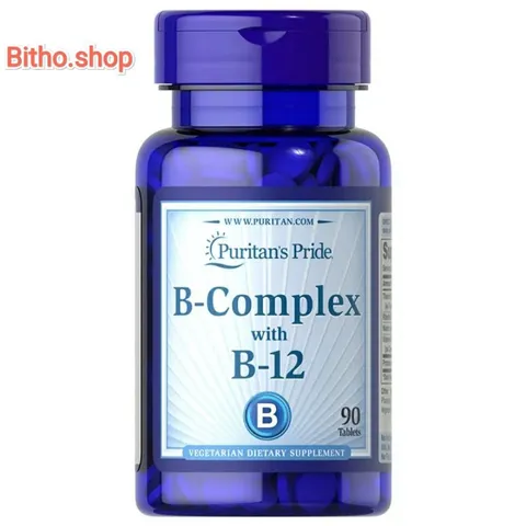 Viên Vitamin B - Complex Puritan's Pride B12 hỗ trợ tim mạch và chuyển hóa năng lượng - 90 viên bổ sung sức khỏe