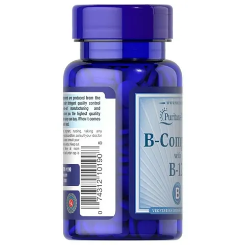 Viên Vitamin B - Complex Puritan's Pride B12 hỗ trợ tim mạch và chuyển hóa năng lượng - 90 viên bổ sung sức khỏe