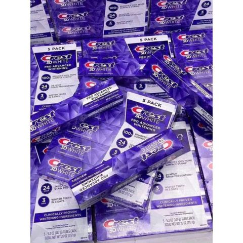 Kem đánh răng Crest 3D White Advanced Triple Whitening 158g - Làm trắng và bảo vệ răng miệng hiệu quả từ Mỹ