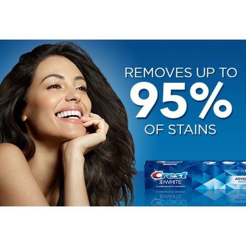Kem đánh răng Crest 3D White Advanced Triple Whitening 158g - Làm trắng và bảo vệ răng miệng hiệu quả từ Mỹ