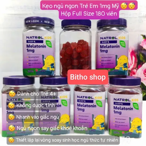 Viên Kẹo Hỗ Trợ Giấc Ngủ Melatonin - Giúp Ngủ Ngon, Dễ Ngủ Tự Nhiên, Vị Dâu, 5mg và 10mg, Viên Ngậm hoặc Kẹo Nhai