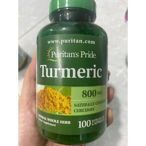 Viên Uống Tinh Bột Nghệ Puritan's Pride 500mg - Hỗ Trợ Tiêu Hóa, Làm Đẹp Da Và Ngăn Ngừa Lão Hóa, 180 Viên