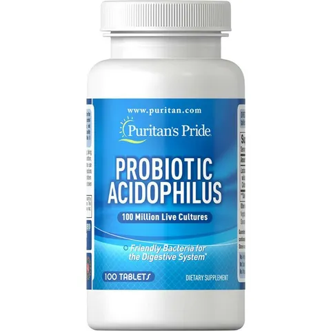 Viên Probiotic Acidophilus Puritan's Pride 100 Viên - Hỗ Trợ Tiêu Hóa Tốt, Cân Bằng Lợi Khuẩn Đường Ruột, Giảm Đầy Bụng, Khó Tiêu