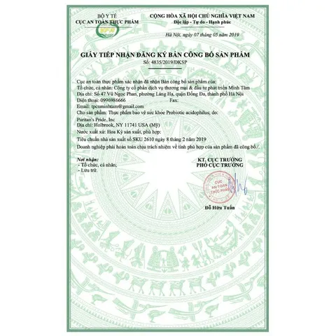 Viên Probiotic Acidophilus Puritan's Pride 100 Viên - Hỗ Trợ Tiêu Hóa Tốt, Cân Bằng Lợi Khuẩn Đường Ruột, Giảm Đầy Bụng, Khó Tiêu