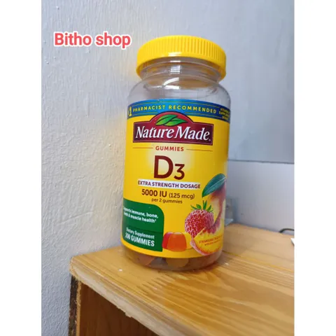 Kẹo dẻo bổ sung vitamin D3 của Nature Made 5000IU 200v