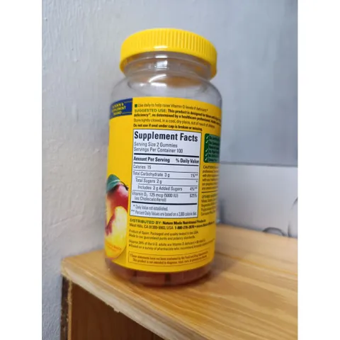 Kẹo dẻo bổ sung vitamin D3 của Nature Made 5000IU 200v