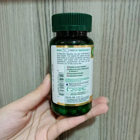[Date 2025] Viên uống bổ sung sắt cho người mệt mỏi, bà bầu thiếu Sắt Iron 28mg- 65mg Nature's Bounty