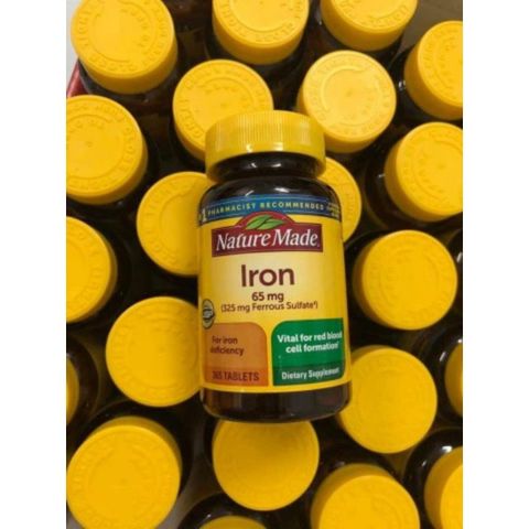 Viên uống bổ máu bổ sung sắt Nature Made 65mg - Tăng cường sức khỏe, ngăn ngừa thiếu máu cho phụ nữ mang thai và người mệt mỏi