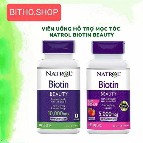 [ Date 12/26] VIÊN MỌC TÓC, DƯỠNG DA, MÓNG NATROL BIOTIN BEAUTY 5000mg f250 viên