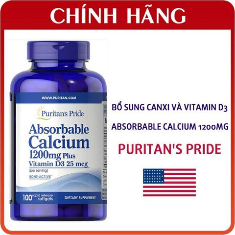 Viên Uống Canxi Magiê Kẽm Ngừa Loãng Xương Absorbable Calcium 100viên - Hỗ Trợ Xương Khớp, Sức Khỏe Người Cao Tuổi