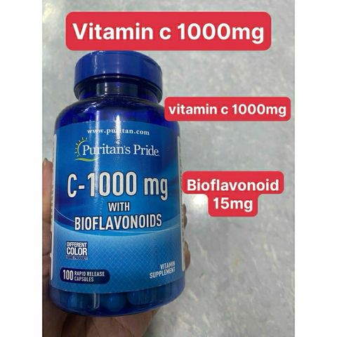 Viên Vitamin C Puritan's Pride 1000mg & C-500mg - Bổ sung miễn dịch, Làm đẹp da, Hỗ trợ sức khỏe 100 viên