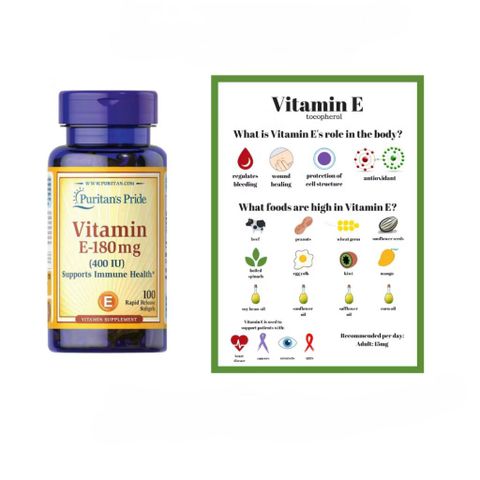 Viên uống Vitamin E 400IU tự nhiên - Hỗ trợ làm đẹp da, tóc và tim mạch - Giảm nếp nhăn, thâm sạm da