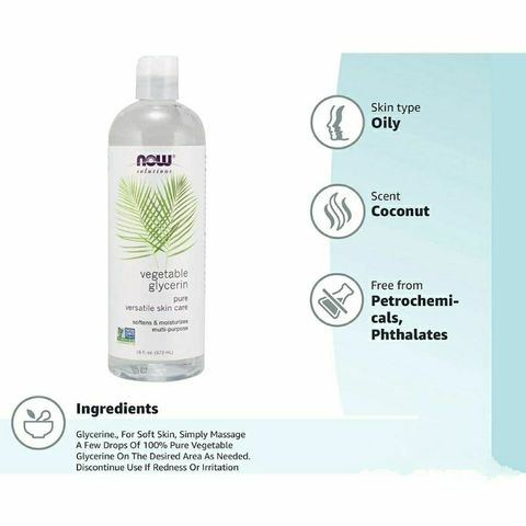Dầu Dưỡng Ẩm Vegetable Glycerin Tinh Khiết - Giúp Cân Bằng Độ Ẩm và Làm Mềm Da, 100% Thiên Nhiên, Made in USA