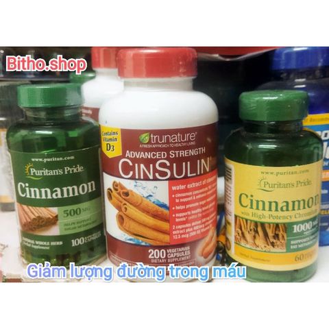 Viên uống hỗ trợ tiểu đường Puritan's Pride Cinnamon - Giảm đường huyết tự nhiên, tăng cường chức năng insulin