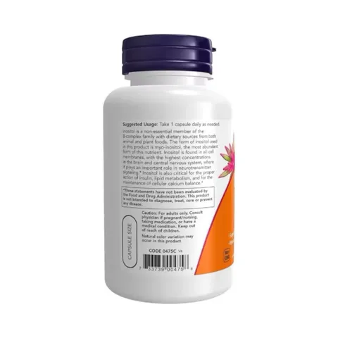Viên Bổ Sung Inositol Now - Hỗ Trợ Giảm Căng Thẳng, Cải Thiện Nhạy Insulin, Giảm Triệu Chứng PCOS - 500mg Myo-Inositol