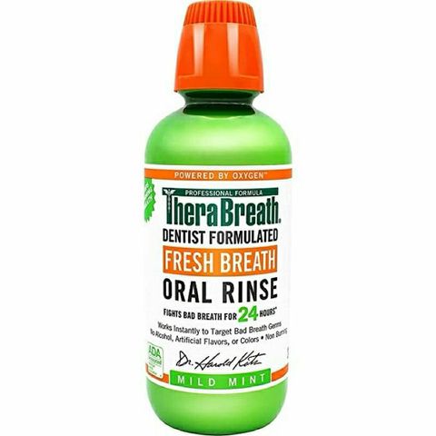 Nước Súc Miệng TheraBreath Fresh Breath - Ngăn Ngừa Hôi Miệng, Sâu Răng, Hiệu Quả 24 Giờ, Hương Mint Mềm Dịu