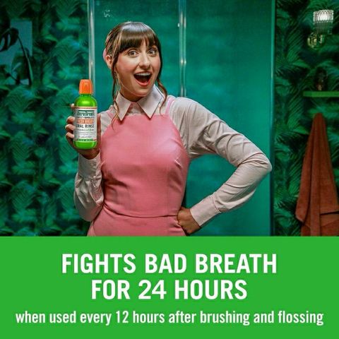 Nước Súc Miệng TheraBreath Fresh Breath - Ngăn Ngừa Hôi Miệng, Sâu Răng, Hiệu Quả 24 Giờ, Hương Mint Mềm Dịu