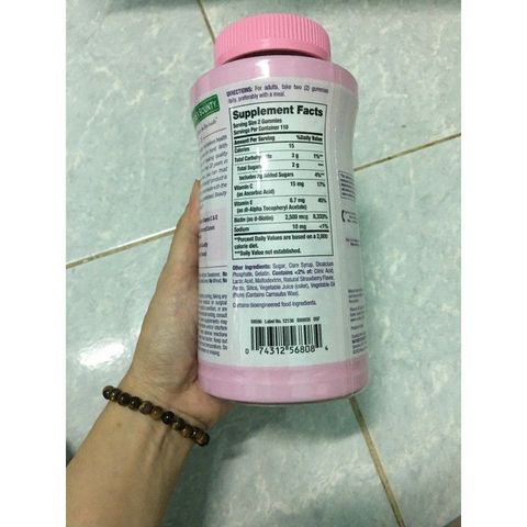 [Date 2027] Kẹo dẻo/ viên uống Hair skin & nails hỗ trợ tóc dày, móng khoẻ và da đẹp của Nature's bounty 230v