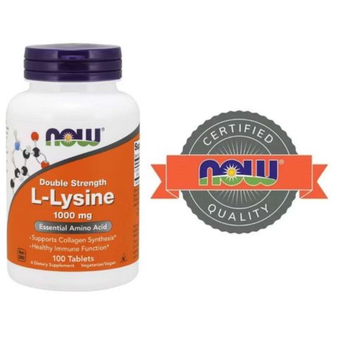 Viên uống L-Lysine 1000mg - Hỗ trợ giảm mụn nội tiết, tăng cường collagen và làm đẹp da - 100 viên
