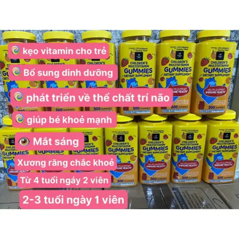 Kẹo Dẻo L'il Critters Gummies Vites - Vitamin Tổng Hợp Hương Vị Cam, Dâu, Anh Đào, Chanh, Nho, An Toàn Cho Trẻ Em