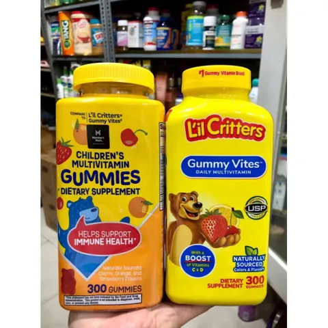 Kẹo Dẻo L'il Critters Gummies Vites - Vitamin Tổng Hợp Hương Vị Cam, Dâu, Anh Đào, Chanh, Nho, An Toàn Cho Trẻ Em
