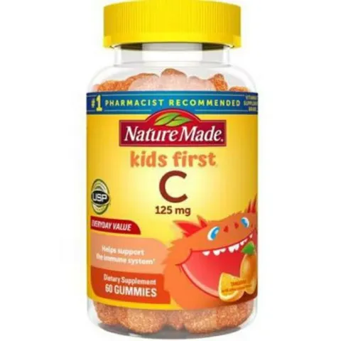 Kẹo Dẻo Gummies Kids First Vitamin C 125mg Nature Made 60 Viên của Mỹ giúp tăng sức đề kháng cho trẻ.