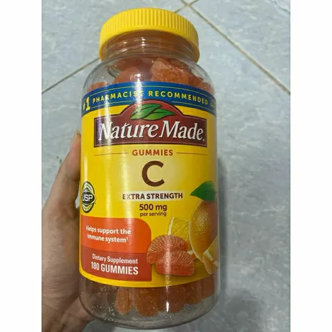 [ Date 12/25] Kẹo dẻo Vitamin C 500mg Nature Made dành cho người lớn 180 viên