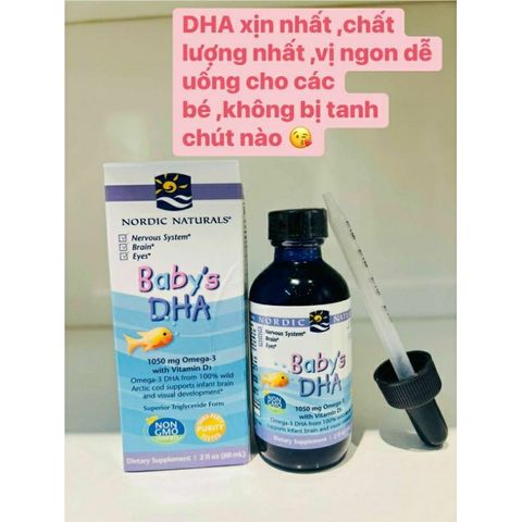 Siro bổ sung DHA & Omega 3 Nordic Naturals cho bé 60ml - Phát triển trí não, sức khỏe hệ xương và miễn dịch.