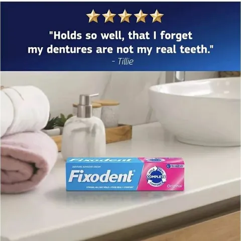 Keo Dán Hàm Răng Giả Fixodent Original 68g - Giữ Chắc Răng Giả Thoải Mái, An Toàn, Chính Hãng Mỹ