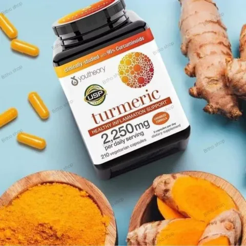 Viên uống tinh chất nghệ Youtheory 2250mg - Hỗ trợ tiêu hóa, chống viêm, tăng cường miễn dịch và làm đẹp da tự nhiên