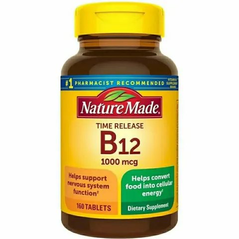 Viên Uống Bổ Sung Vitamin B12 Nature Made 1000mcg - Hũ 160 Viên, Giúp Hỗ Trợ Sức Khỏe Tế Bào Hồng Cầu Và Chức Năng Thần Kinh