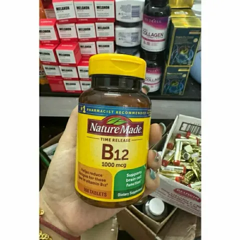 Viên Uống Bổ Sung Vitamin B12 Nature Made 1000mcg - Hũ 160 Viên, Giúp Hỗ Trợ Sức Khỏe Tế Bào Hồng Cầu Và Chức Năng Thần Kinh