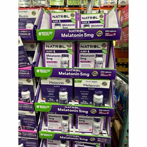 Viên ngậm ngủ ngon Natrol 5mg - Hỗ trợ cải thiện giấc ngủ sâu và chất lượng giấc ngủ - 250 viên Mỹ
