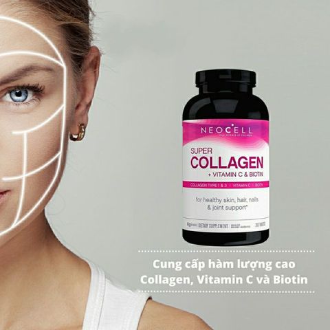 [ Date 9/2026] Viên collagen đẹp da Neocell Super Collagen Vitamin C Biotin 360 viên