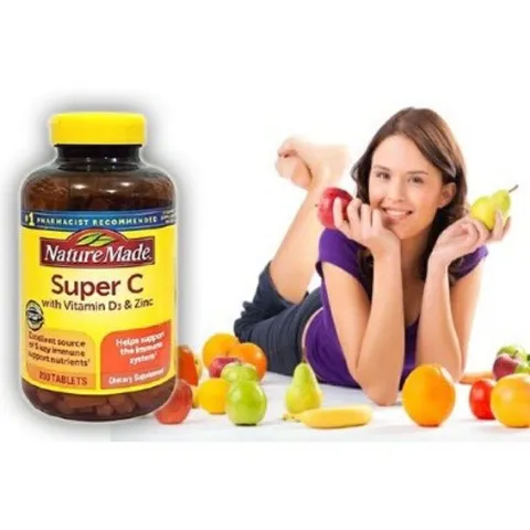 Viên uống tăng cường miễn dịch Nature Made Super C với D3 và Kẽm - 200 viên Vitamin Hỗ Trợ Sức Khỏe Tốt Nhất