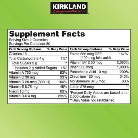 [ Date 2026] Kẹo dẻo bổ sung Vitamin tổng hợp cho người lớn Adult Multivitamin Gummies