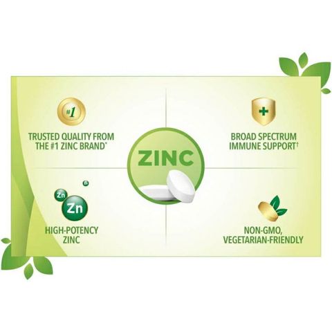 Viên uống bổ sung kẽm Nature’s Bounty 50 mg - Tăng cường miễn dịch và giảm mụn, thân thiện với người ăn chay