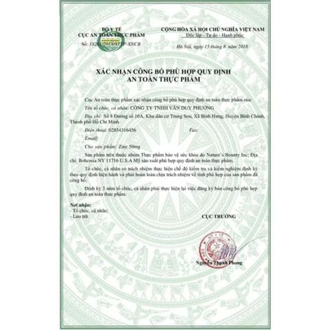 Viên uống bổ sung kẽm Nature’s Bounty 50 mg - Tăng cường miễn dịch và giảm mụn, thân thiện với người ăn chay