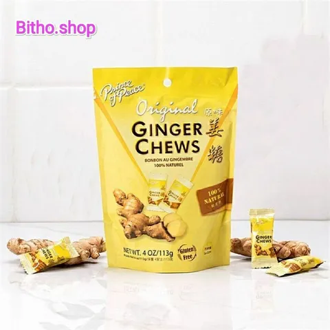 [Date 2024] Kẹo gừng dẻo tăng đề kháng, miễn dịch Original Ginger Chews nhập Mỹ