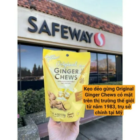 [Date 2024] Kẹo gừng dẻo tăng đề kháng, miễn dịch Original Ginger Chews nhập Mỹ