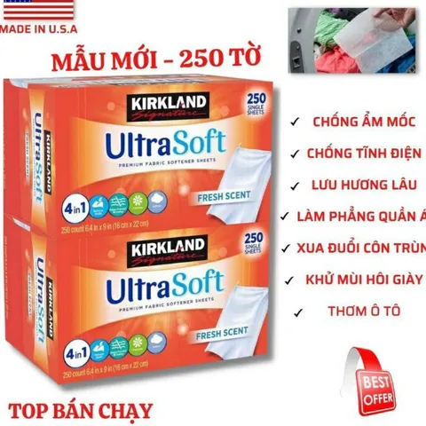 Giấy Thơm Làm Phẳng Quần Áo Kirkland Ultra Soft - Khử Mùi, Chống Ẩm, Đuổi Côn Trùng - Hàng Mỹ Nhập Khẩu, Dùng Được Nhiều Mục Đích