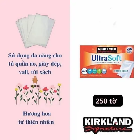 Giấy Thơm Làm Phẳng Quần Áo Kirkland Ultra Soft - Khử Mùi, Chống Ẩm, Đuổi Côn Trùng - Hàng Mỹ Nhập Khẩu, Dùng Được Nhiều Mục Đích