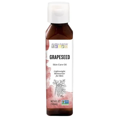 Dầu Hạt Nho Aura Cacia - Dưỡng Da, Móng, Tóc Siêu Nhẹ, Thẩm Thấu Nhanh, Giúp Giảm Mụn, Thâm, Đem Lại Làn Da Căng Bóng Tự Nhiên