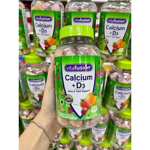 [Date 3/25] Kẹo Dẻo bổ sung Canxi Vitafusion Calcium + D3 100v của Mỹ