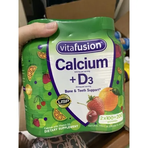 [Date 3/25] Kẹo Dẻo bổ sung Canxi Vitafusion Calcium + D3 100v của Mỹ