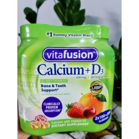 [Date 3/25] Kẹo Dẻo bổ sung Canxi Vitafusion Calcium + D3 100v của Mỹ
