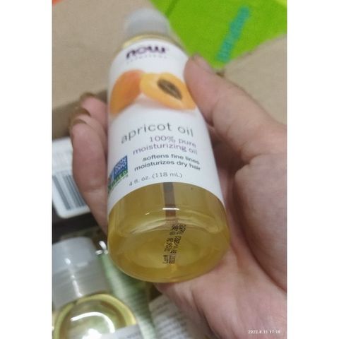 Dầu Mơ Dưỡng Ẩm Da & Tóc Apricot Oil 100% - Chống Lão Hóa, Phục Hồi Da Khô Now Foods 118ml