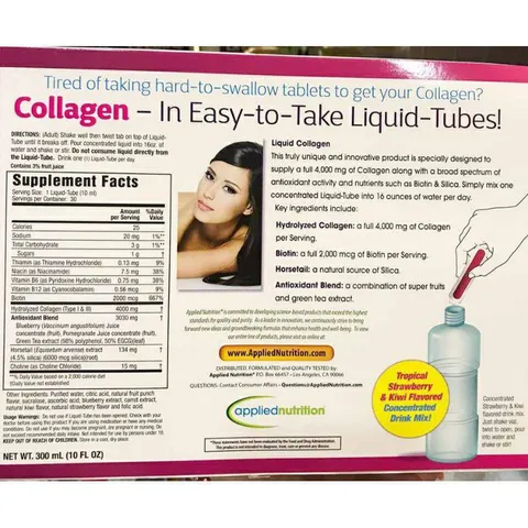 [ Date 2026] Collagen nước / ống đẹp da LIQUID COLLAGEN - 30 ống 4000mg, Berry Flavor 30ml (Hàng Mỹ)