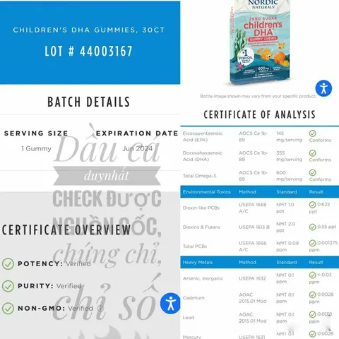 [Date 10/25] Kẹo Omega-3 Bổ Sung cho bé từ 2 tuổi của Nordic Naturals